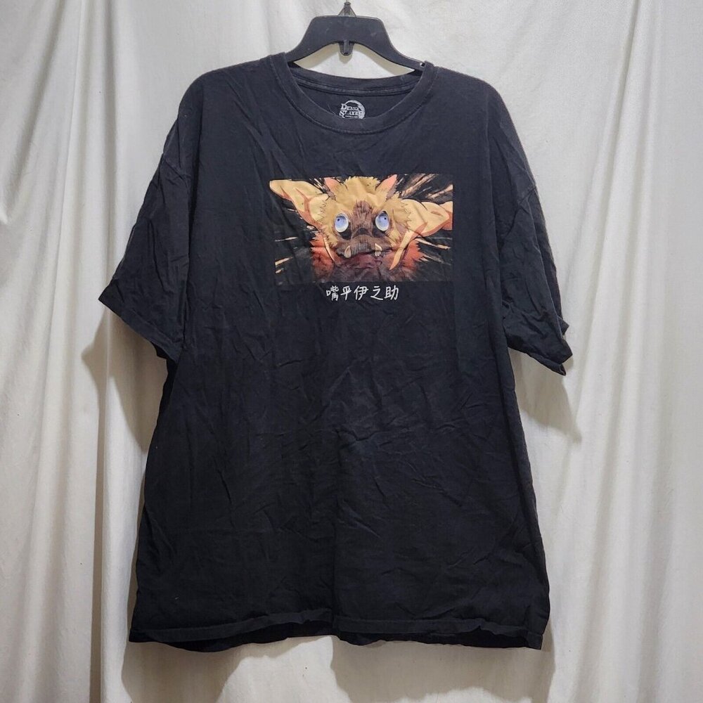 Demon Slayer Koyoharu Gotogeโ Anime Manga Black Graphic T-Shirt 2XL Inosuke